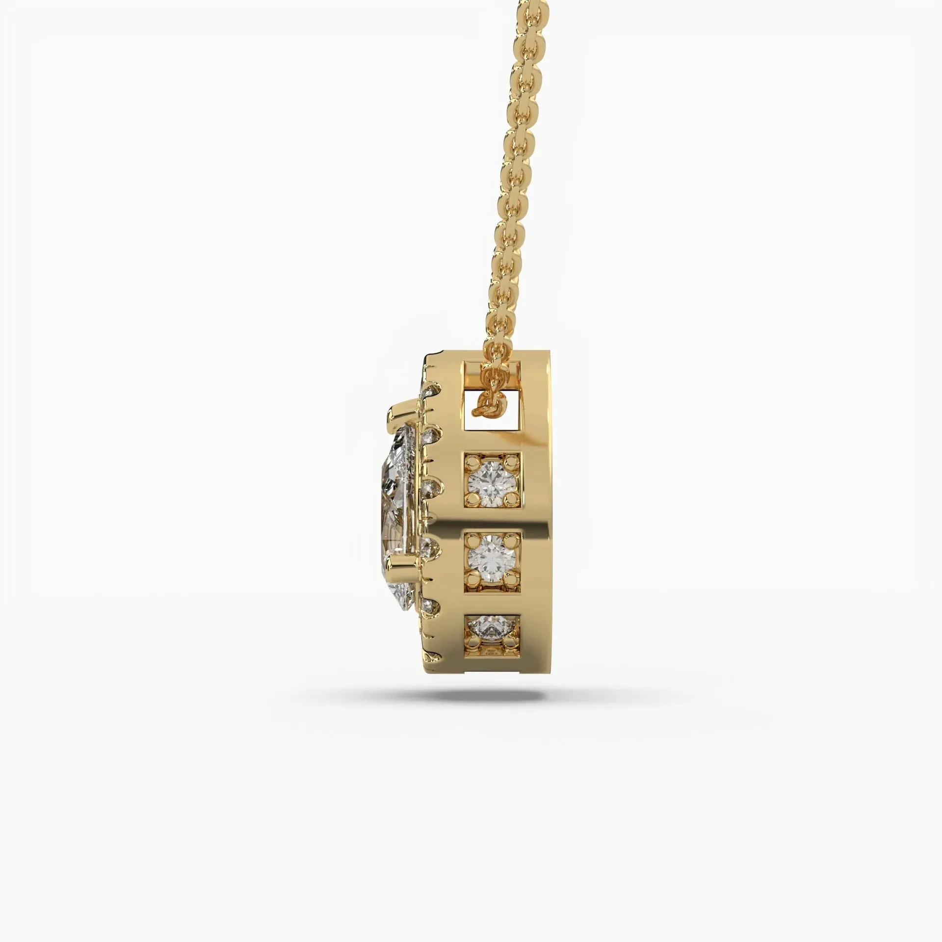 0.60ctw Pear Lab Grown Diamond Pendant Necklace | 14k Gold