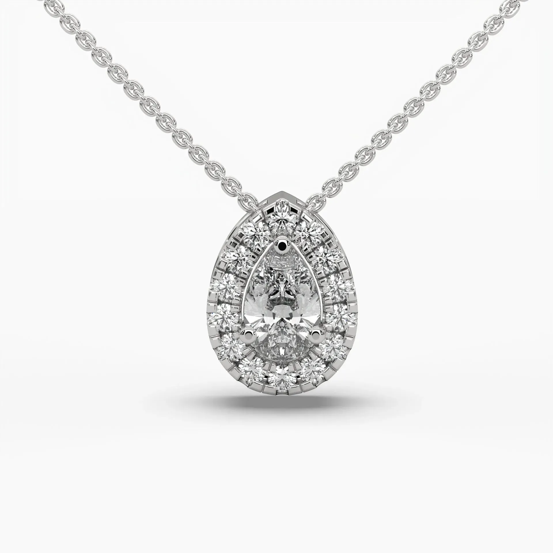 0.60ctw Pear Lab Grown Diamond Pendant Necklace | 14k Gold