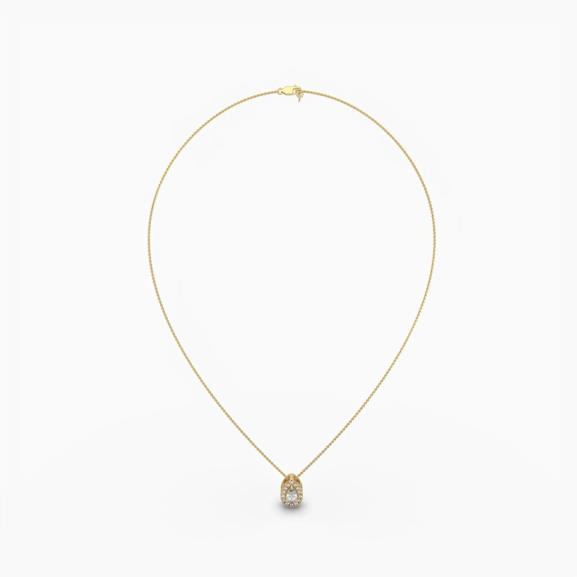 0.60ctw Pear Lab Grown Diamond Pendant Necklace | 14k Gold