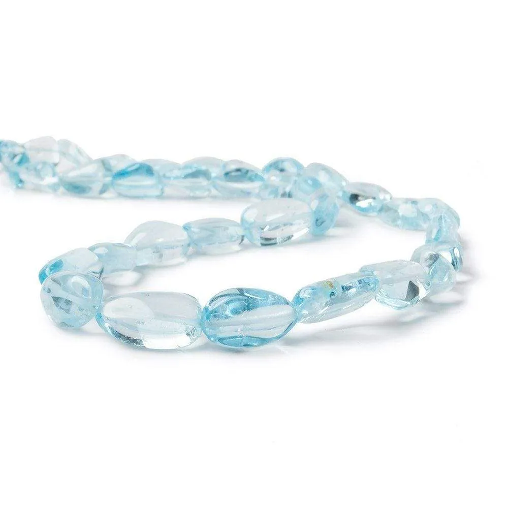 10x8-16x7mm Sky Blue Topaz plain nugget beads 16 inch 36 pieces