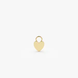 14k Flat Heart Hoop Charm