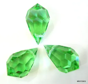 15x9mm Peridot Czech Glass Bead Briolette