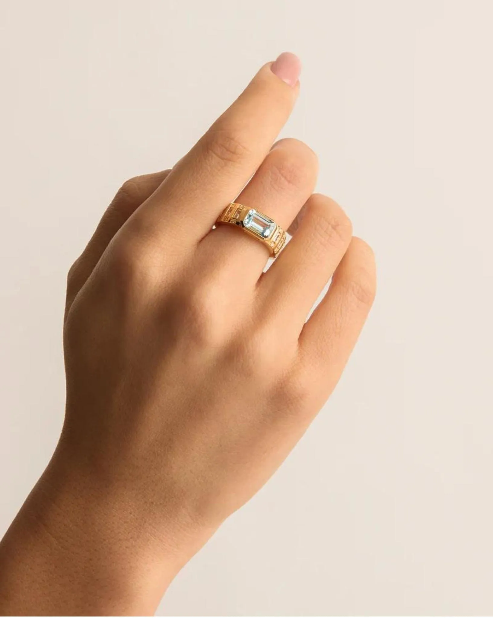 18k Gold Vermeil Calm Your Soul Topaz Ring