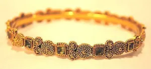 21K Yellow Gold Designer Peridot Bangle Bracelet - Stamped KDH - $15K Value