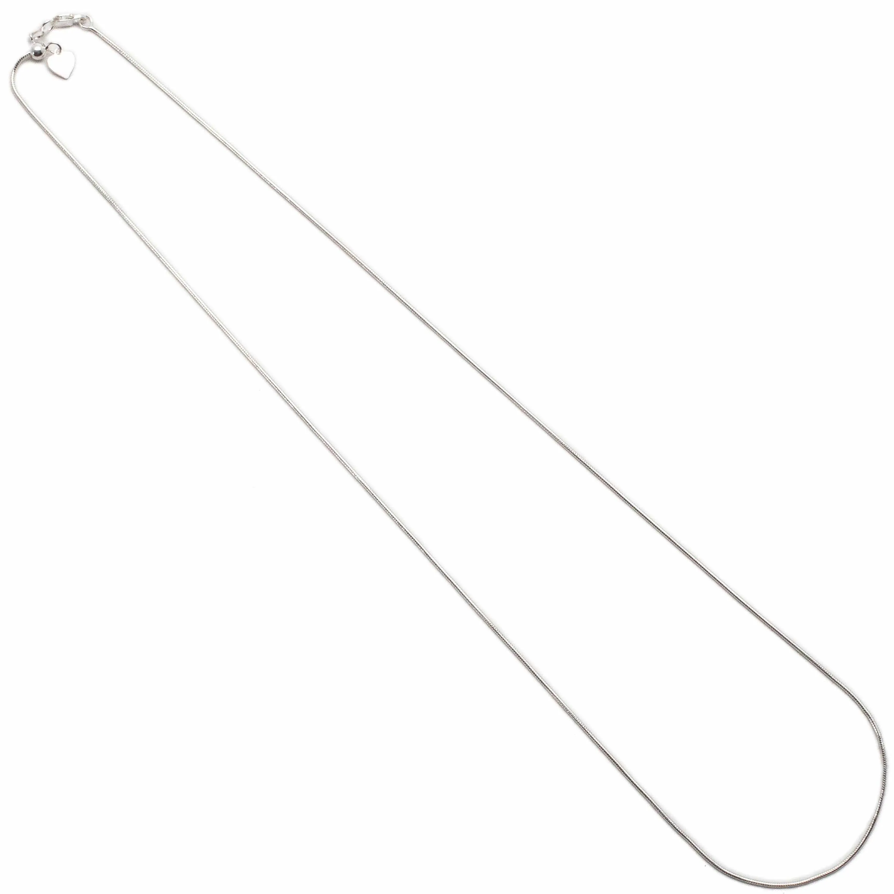 21" Italian Sterling Silver Snake Chain Necklace 1mm