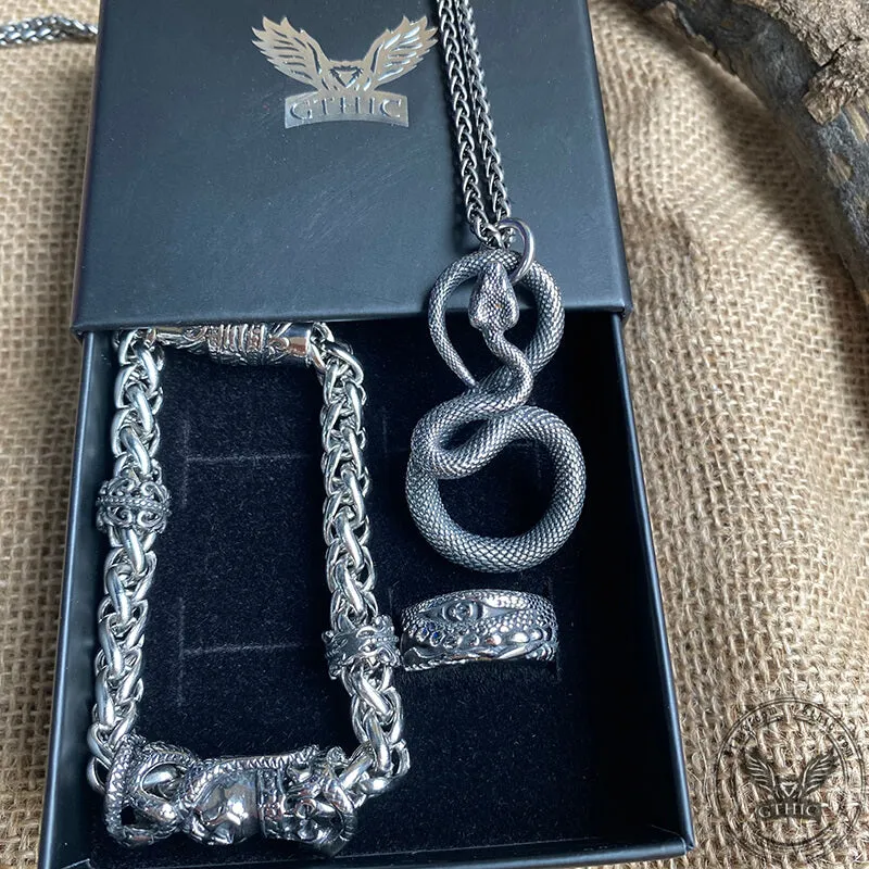 3 Pcs Ferocious Snake Jewelry Set