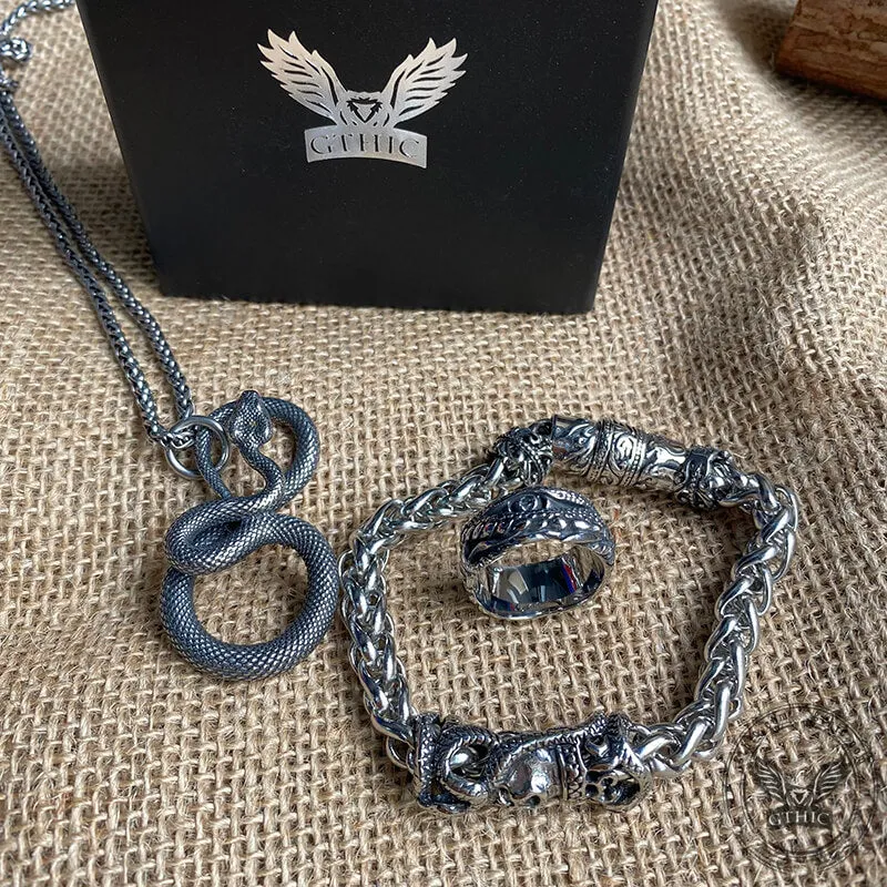 3 Pcs Ferocious Snake Jewelry Set