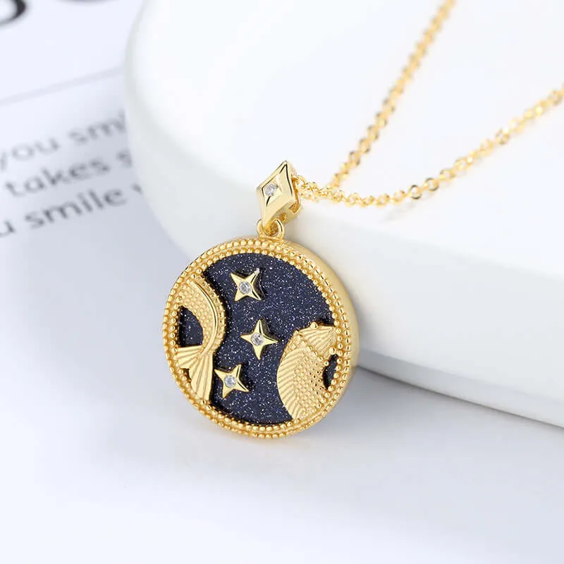 925 Silver Blue Sand Lucky Pisces Necklace
