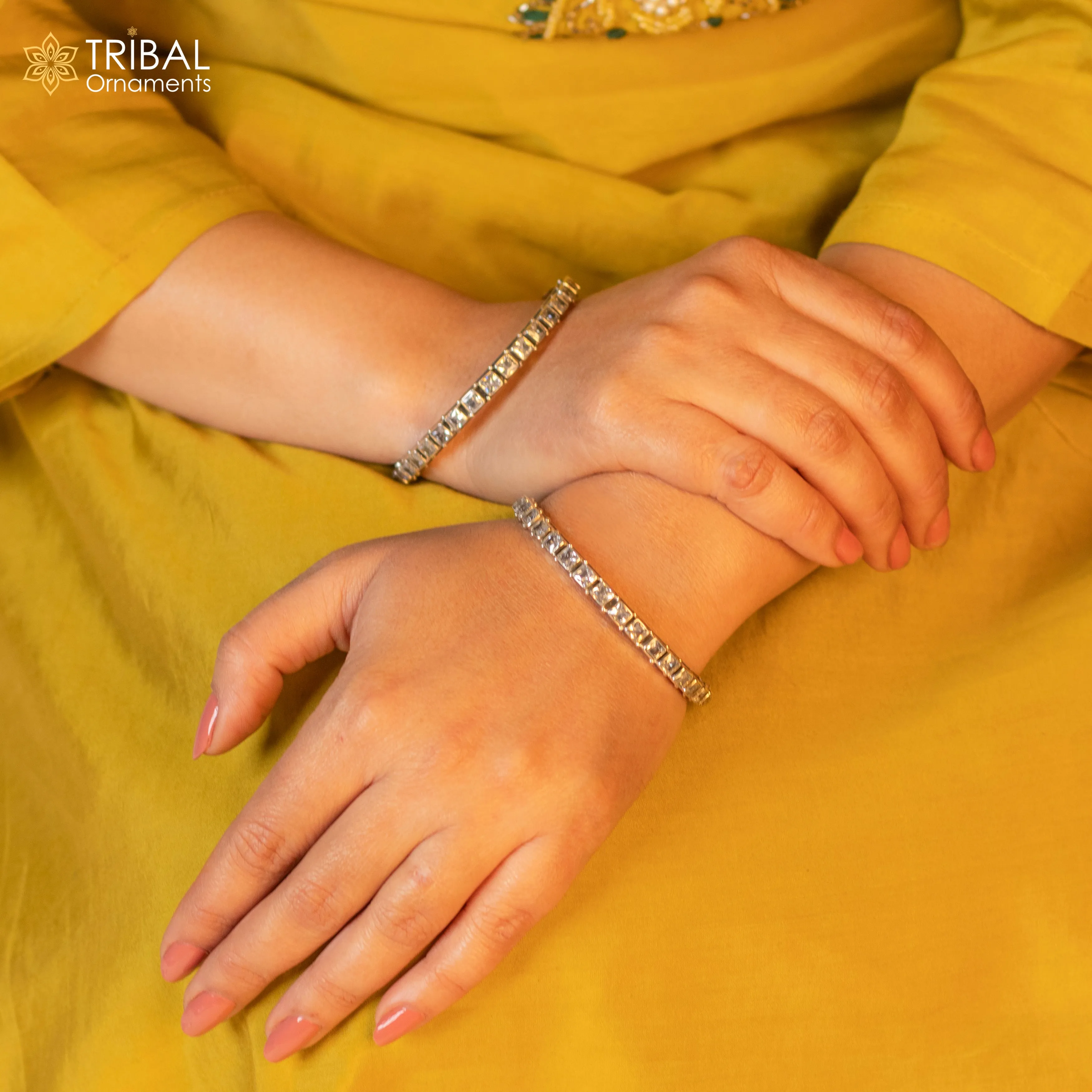 925 sterling silver qubic zircon stone wedding anniversary gifting functional bangle bracelet  vintage tribal jewelry nba434