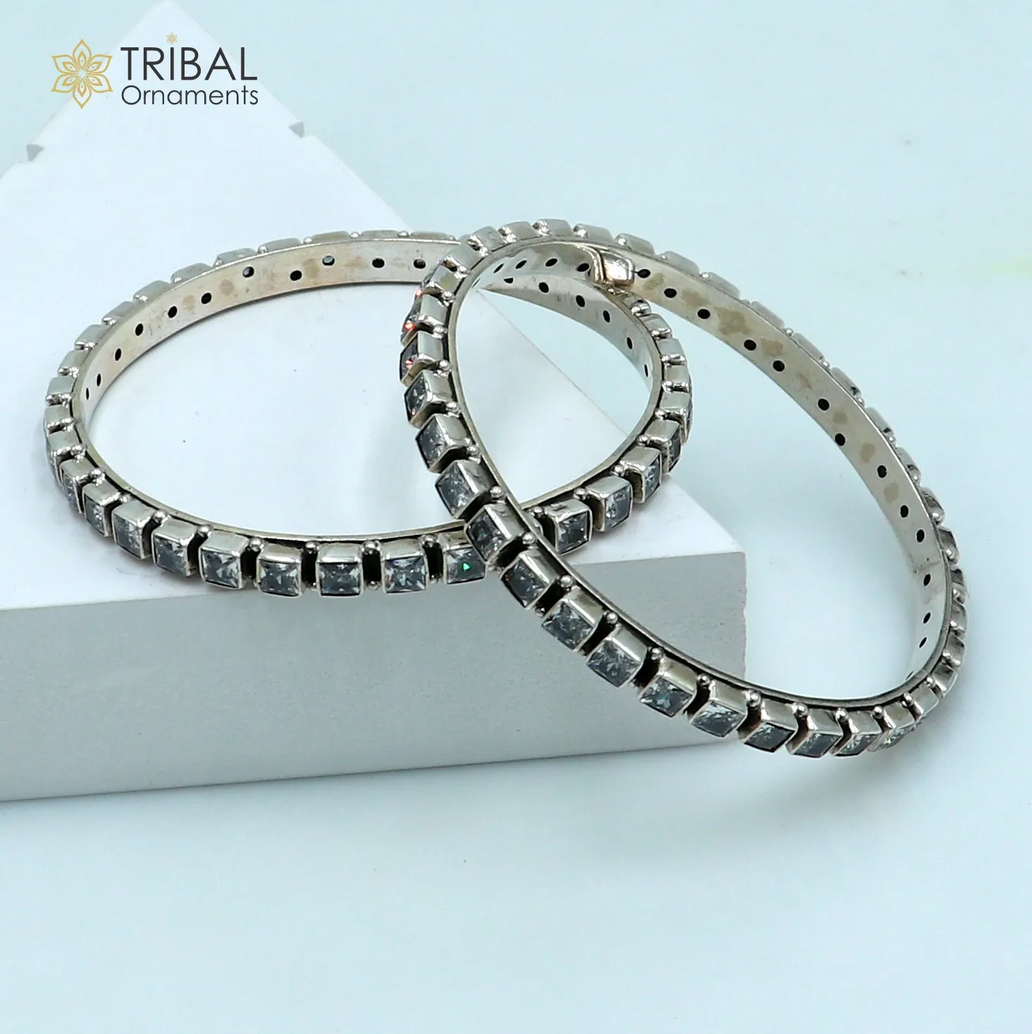 925 sterling silver qubic zircon stone wedding anniversary gifting functional bangle bracelet  vintage tribal jewelry nba434