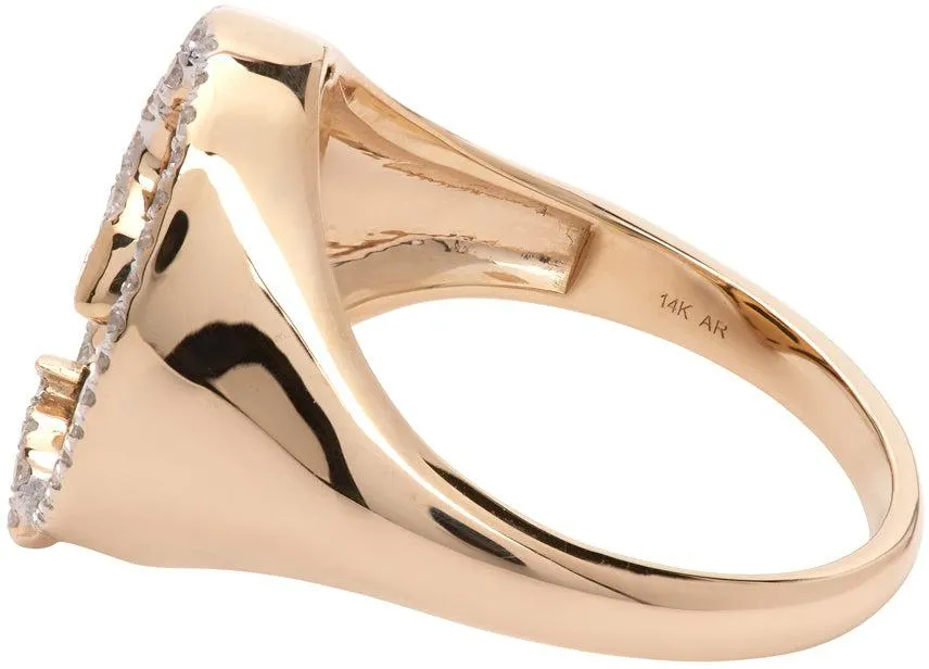 Adina Reyter Gold Onyx Oval Snake Signet Ring