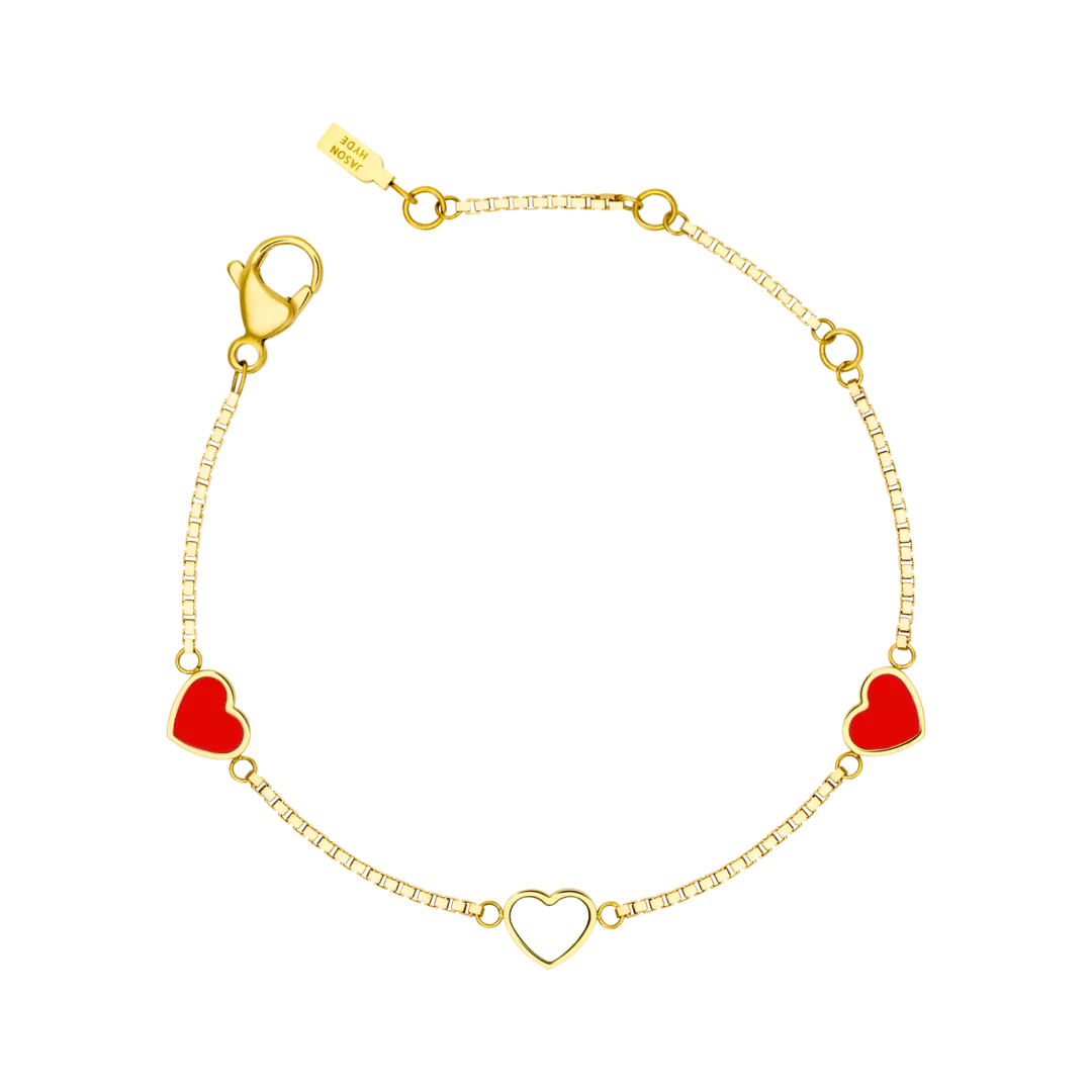 AMARE RED AND WHITE CHIPS TRIO BRACELET