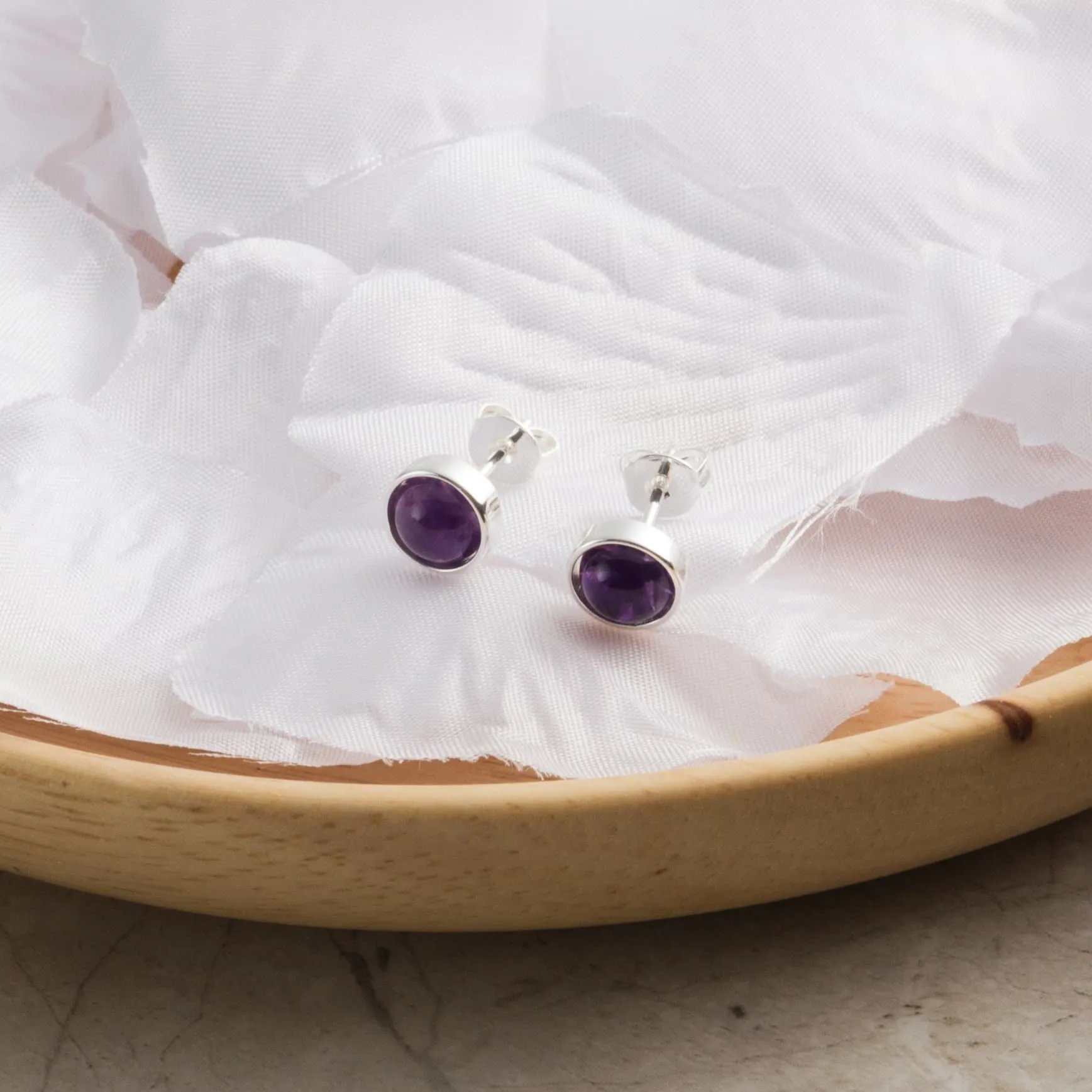 Amethyst Stud Earrings