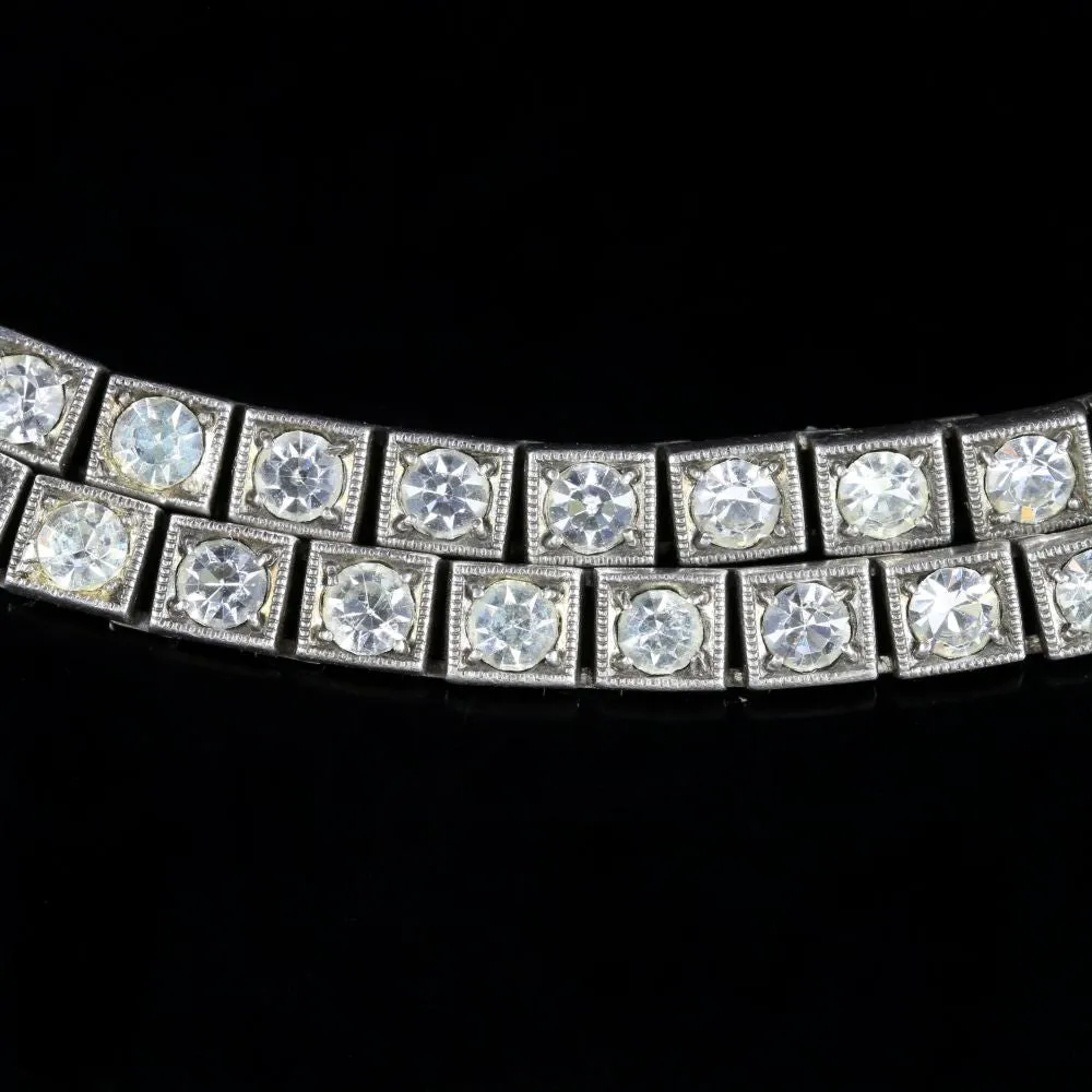 Art Deco Paste Bracelet Silver Circa 1920
