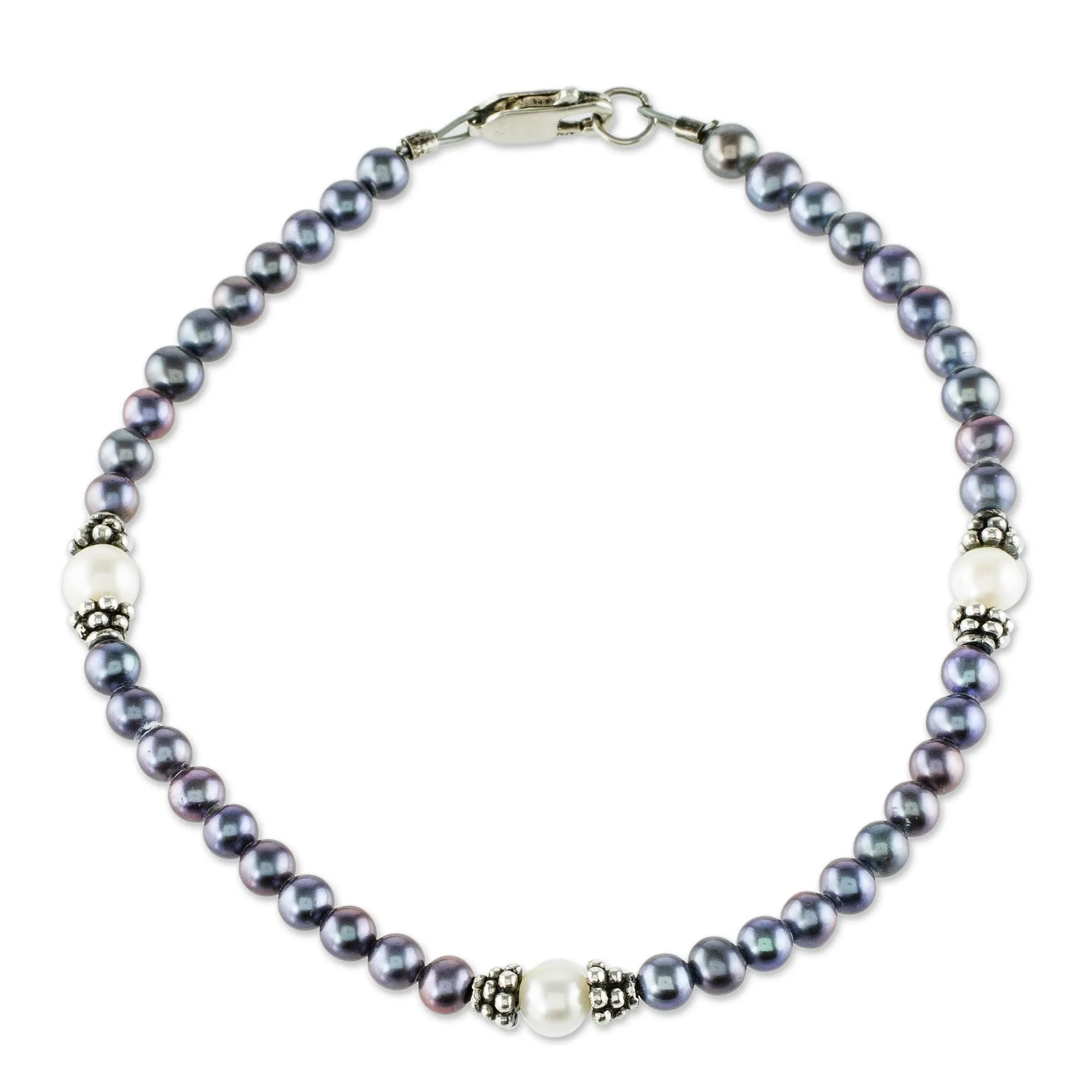 Artisan Crafted Peacock Pearl Bracelet - Peacock Pride | NOVICA