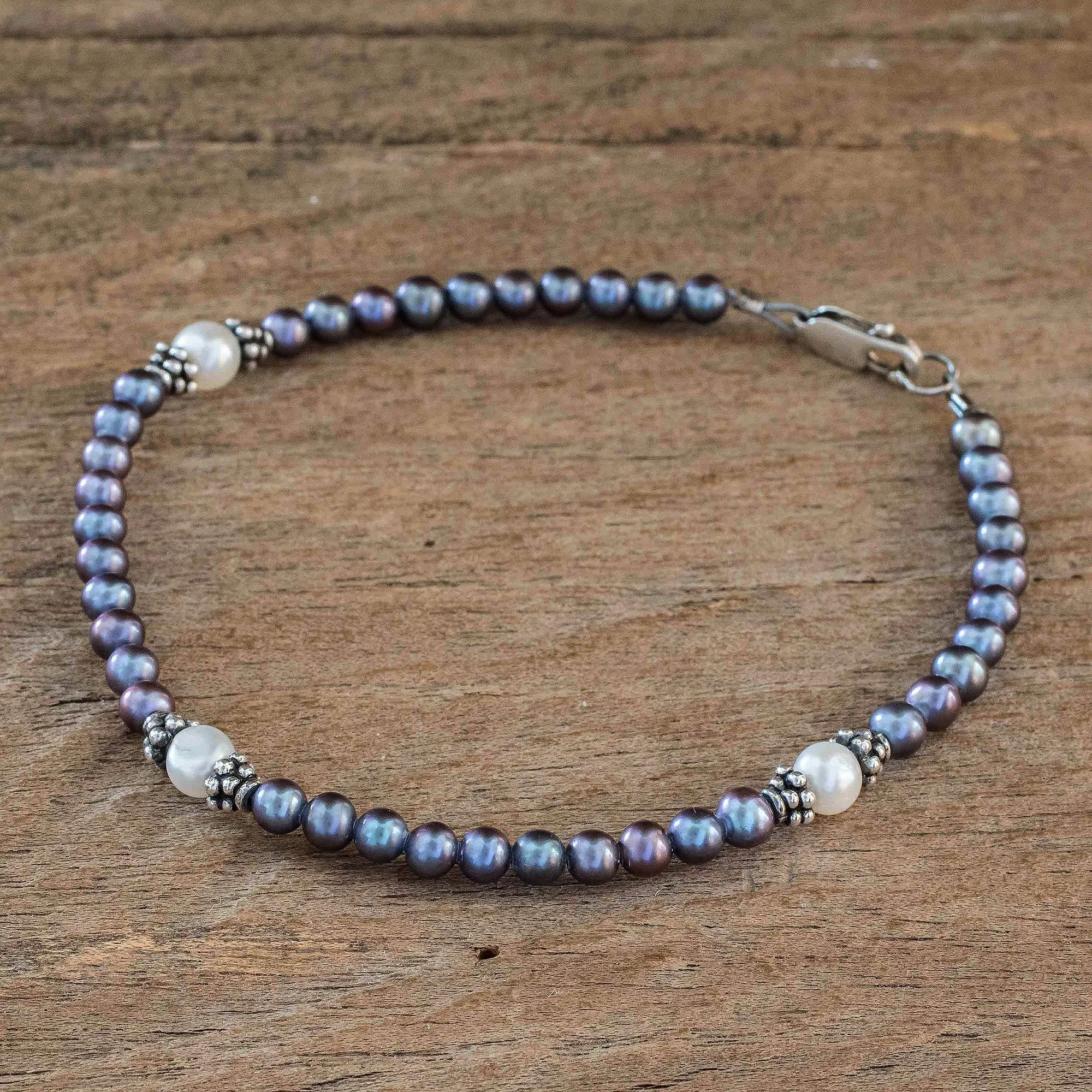 Artisan Crafted Peacock Pearl Bracelet - Peacock Pride | NOVICA