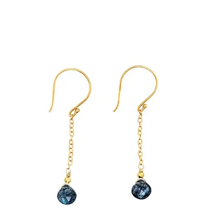 AVF Gold Indigo Kyanite Chain Drop Earrings (SI2342)
