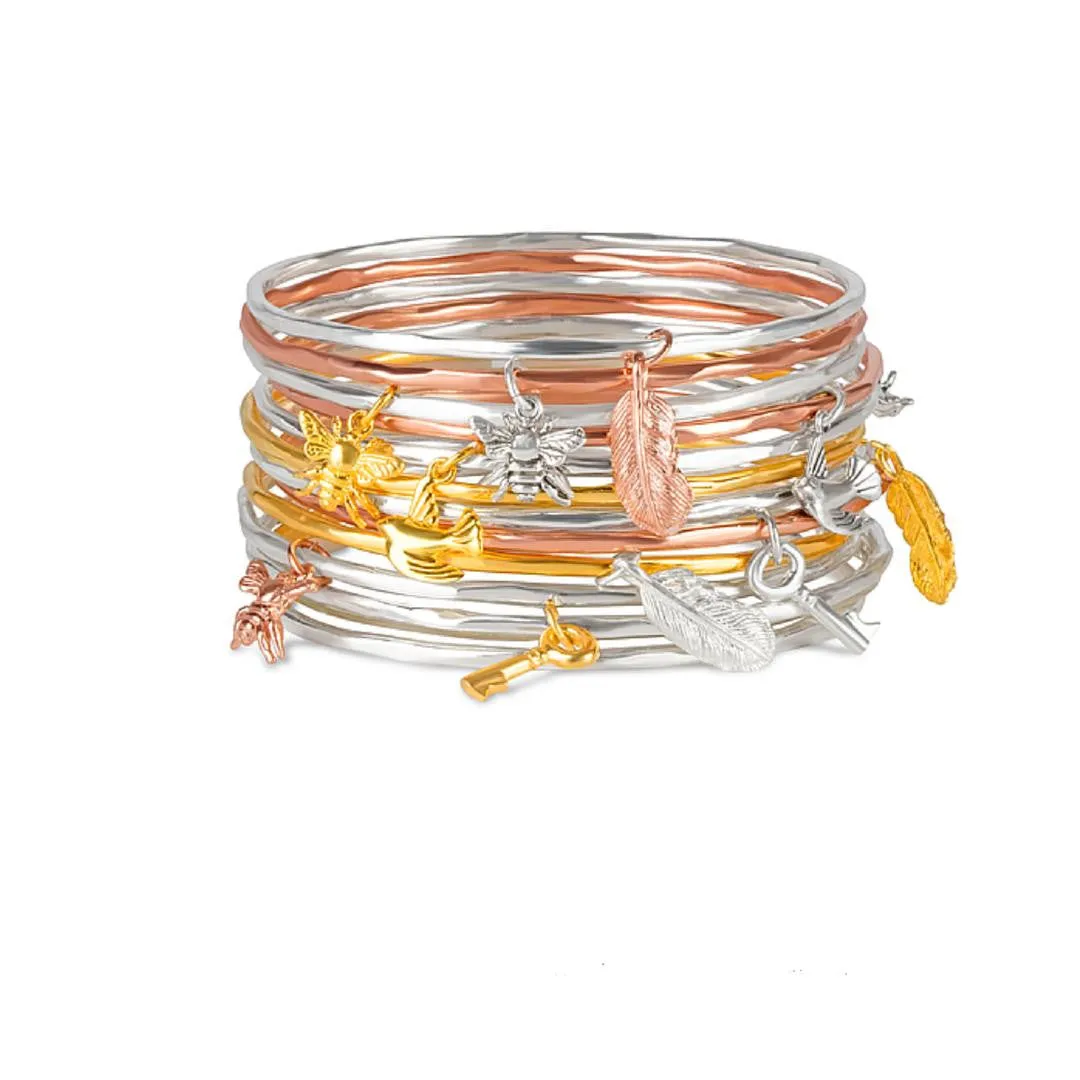 Bee Bangle | Silver - Rose Gold