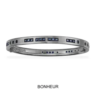 Blue Bonheur Morse Code Bangle