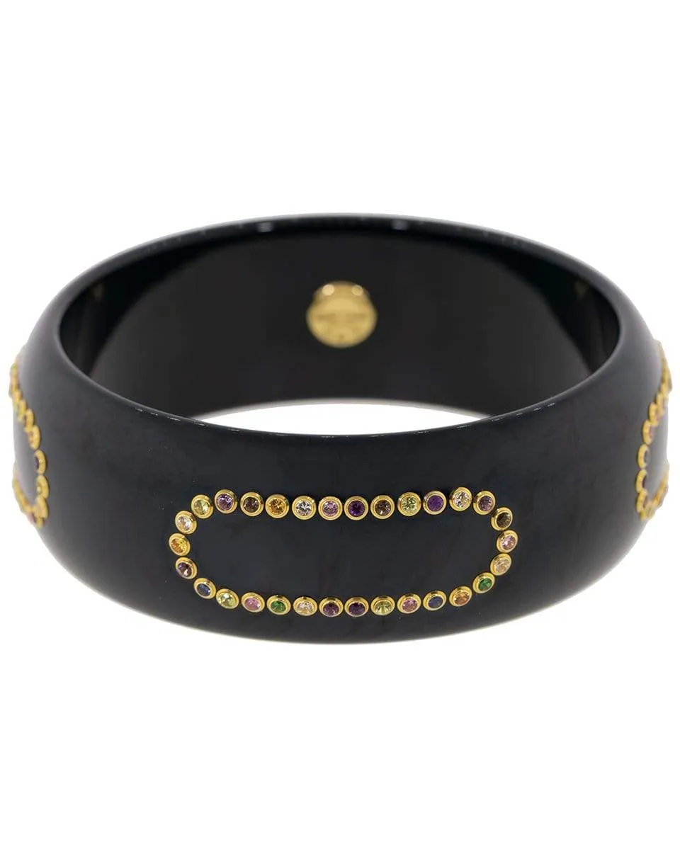 Blue Multi Gem Bakelite Bracelet