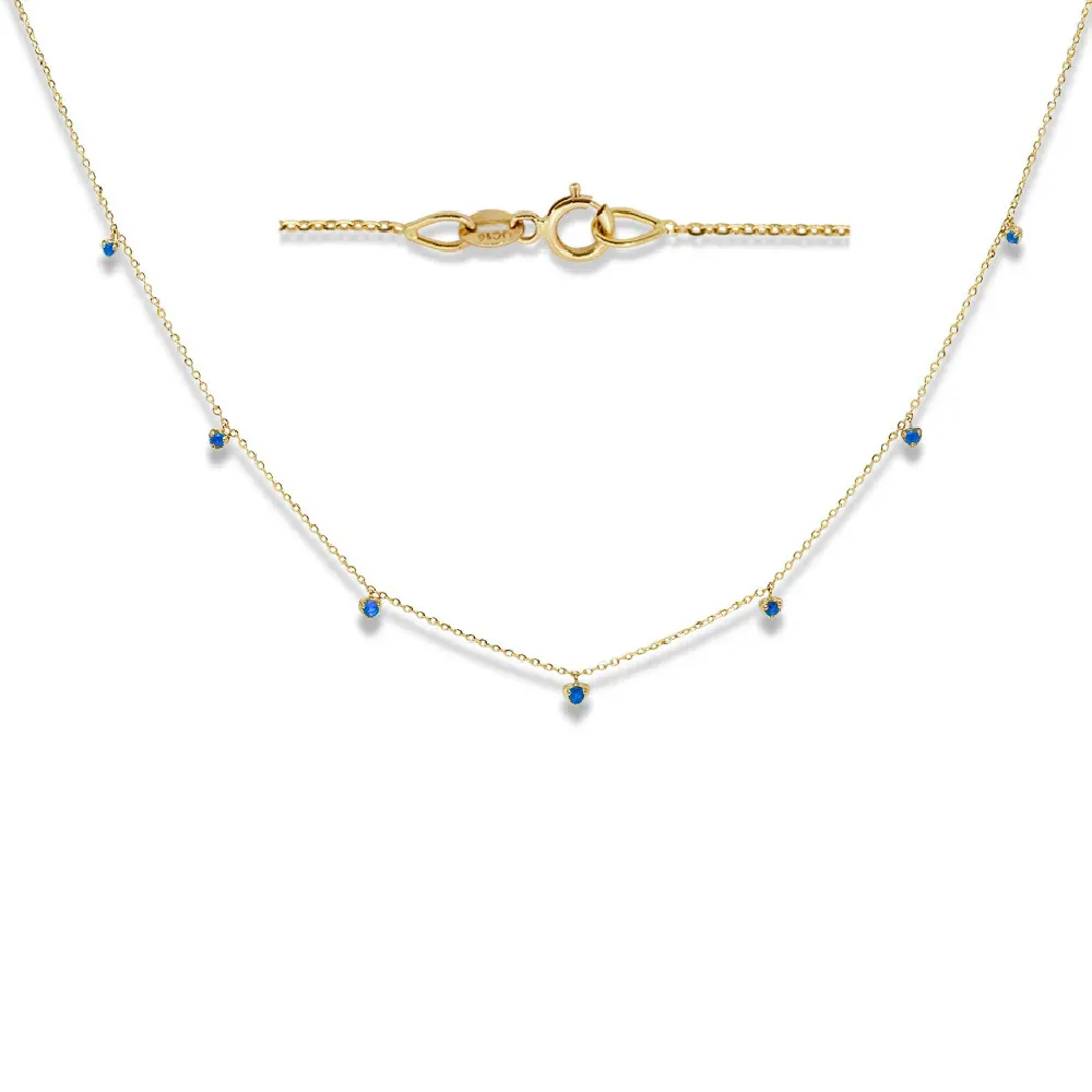 Blue Sapphire Drops Necklace