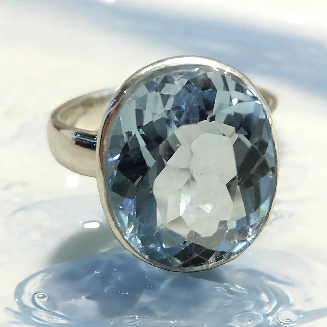 Blue Topaz Gemstone ring size 8