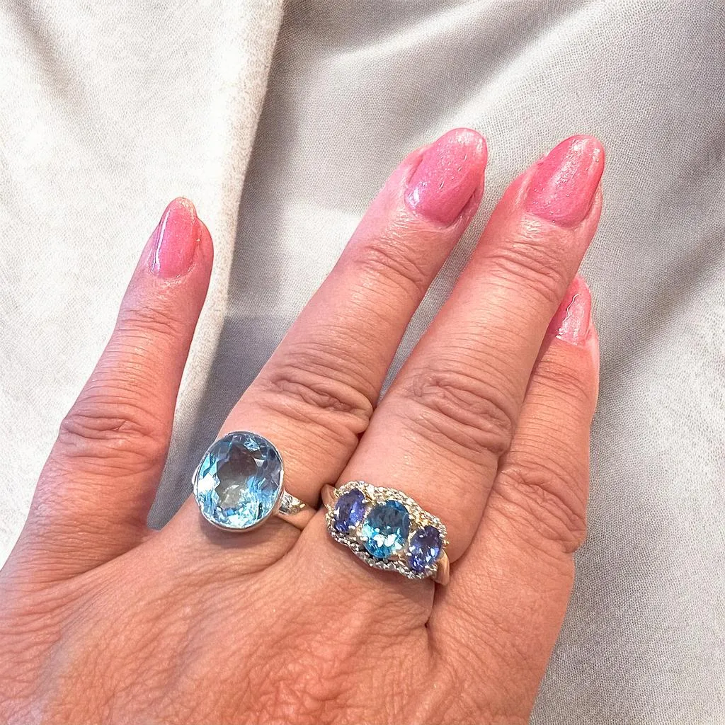 Blue Topaz Gemstone ring size 8