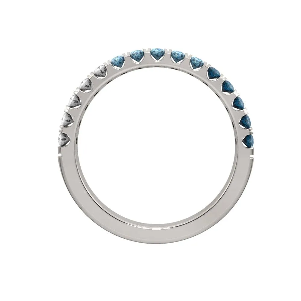 Blue Topaz Ombre Band Ring in Sterling Silver