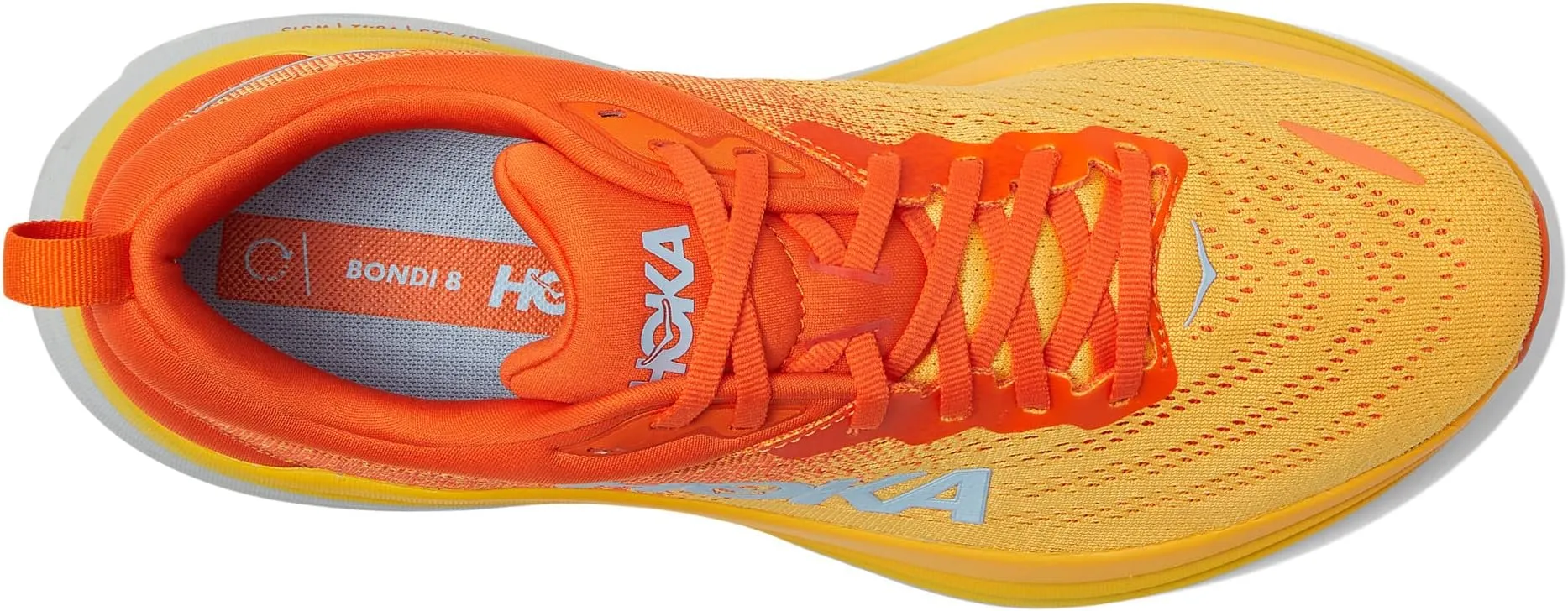 Bondi 8 Hoka Sneakers in Puffin's Bill/Amber Yellow
