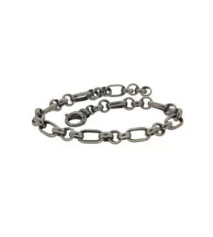 BRACELET ITALY MEN ALLUNGATTA ALTERNA CHAIN BURNISHED SILVER
