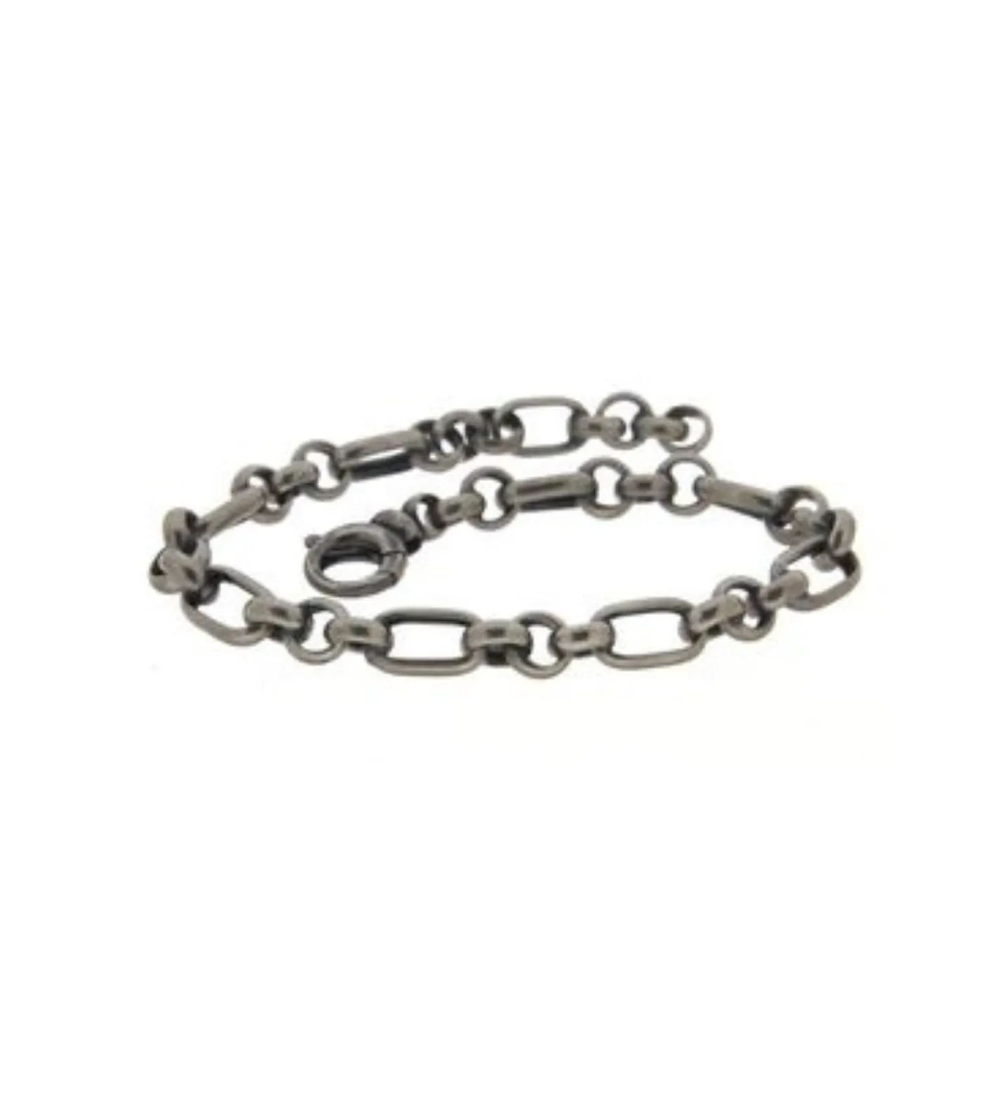 BRACELET ITALY MEN ALLUNGATTA ALTERNA CHAIN BURNISHED SILVER