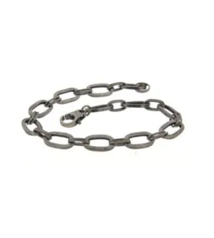 BRACELET ITALY MEN ALLUNGATTA CHAIN BURNISHED SILVER