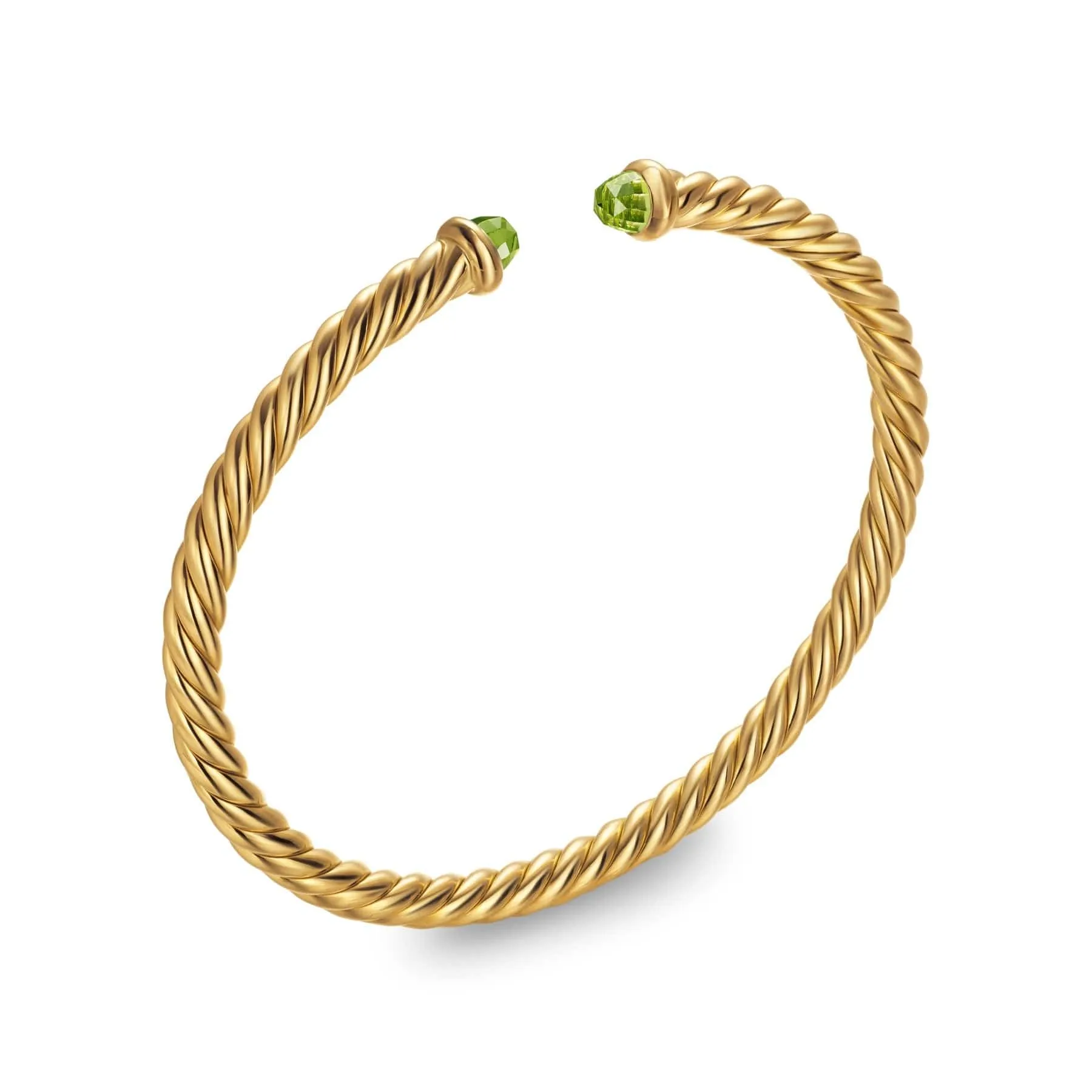 Cablespira® Flex Bracelet 18K Yellow Gold with Peridot, 4mm