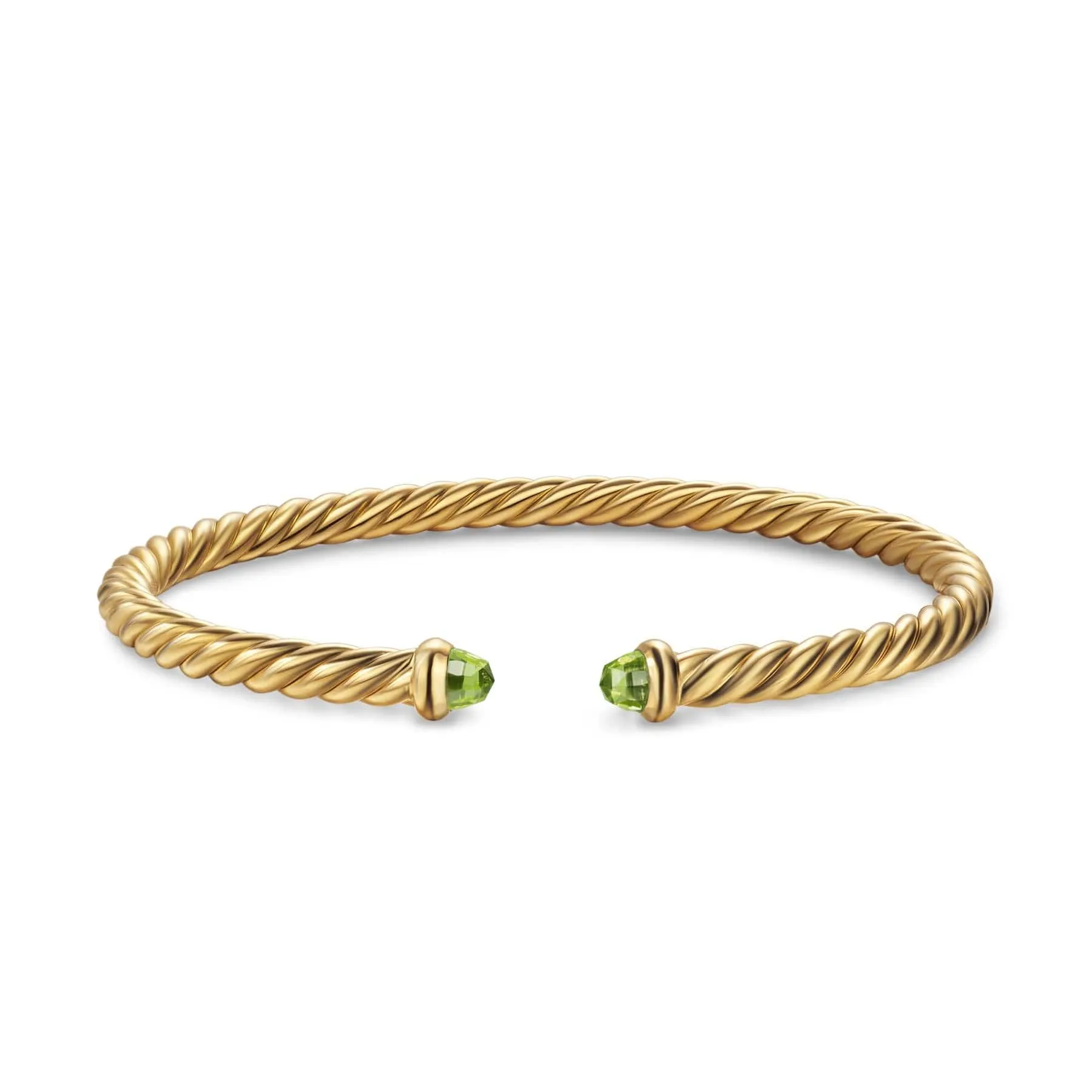 Cablespira® Flex Bracelet 18K Yellow Gold with Peridot, 4mm
