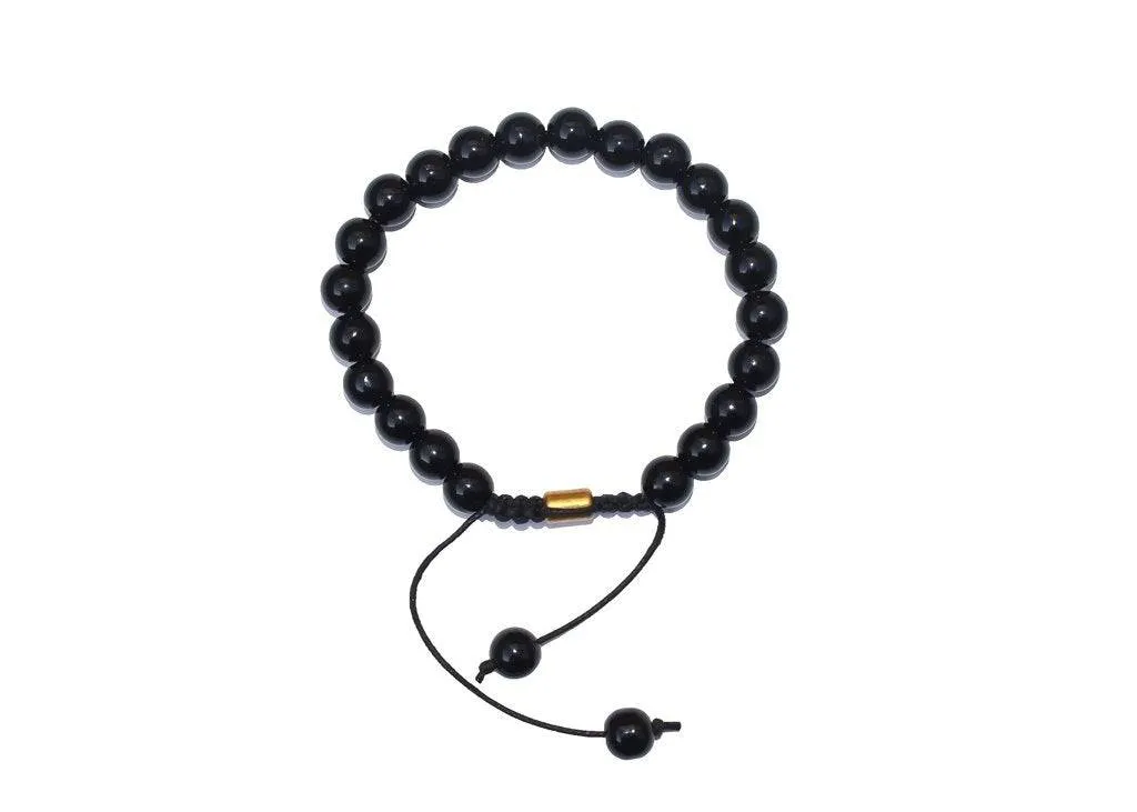 Certified Unisex Onyx Bracelet - Black
