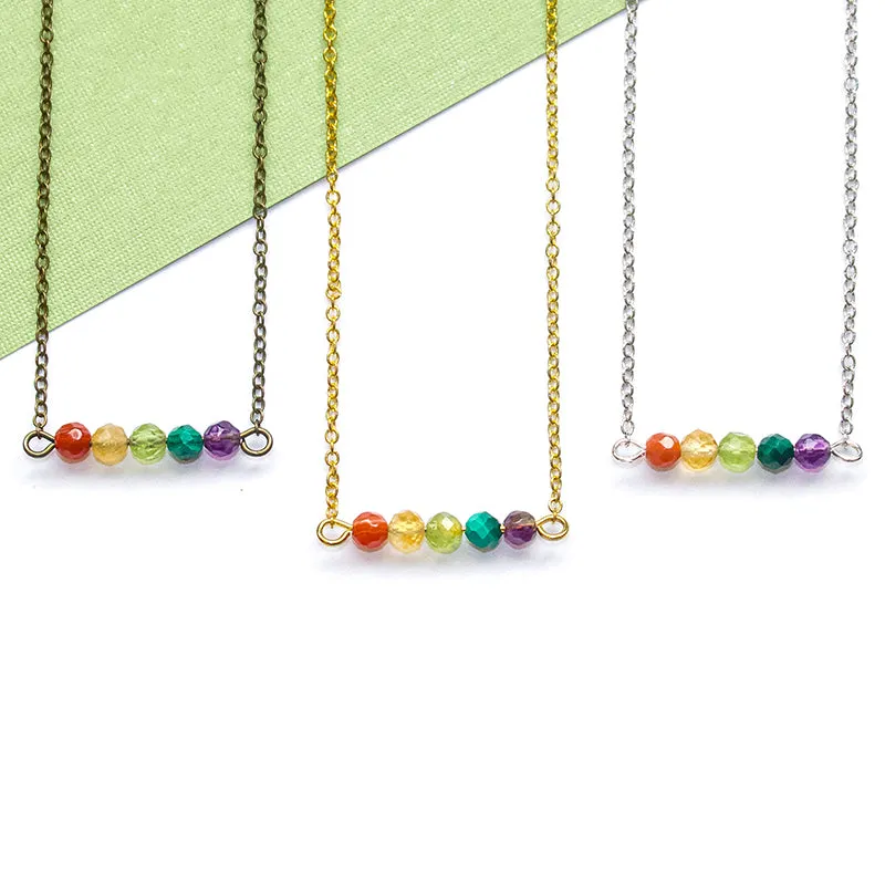 Dainty Rainbow Bar Bracelet