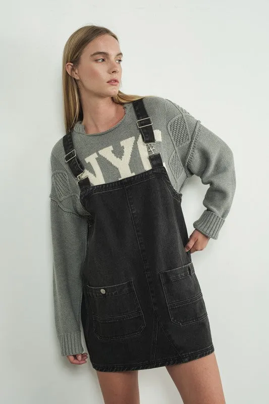 Denim Overall Mini Dress