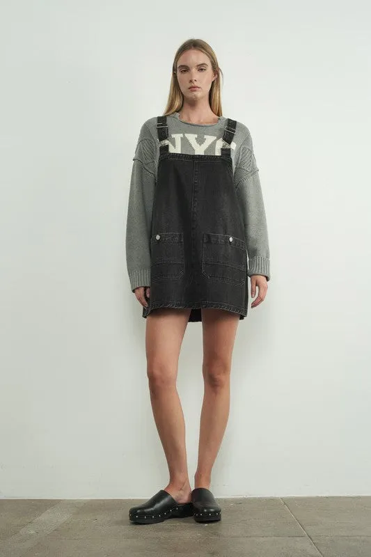 Denim Overall Mini Dress