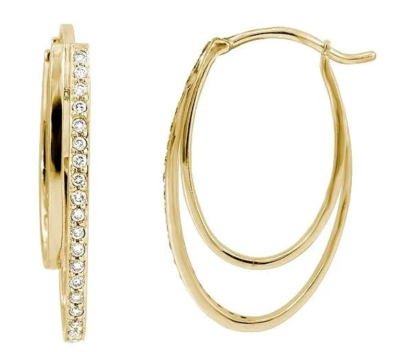 Diamond Double Hoop Earrings