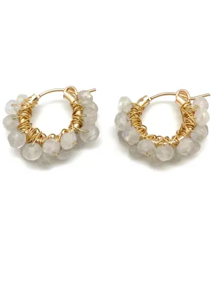 Diddi beaded hoop - white moonstone