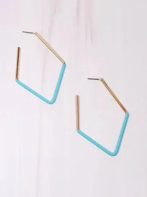 Dipped Diamond Earring Turquoi