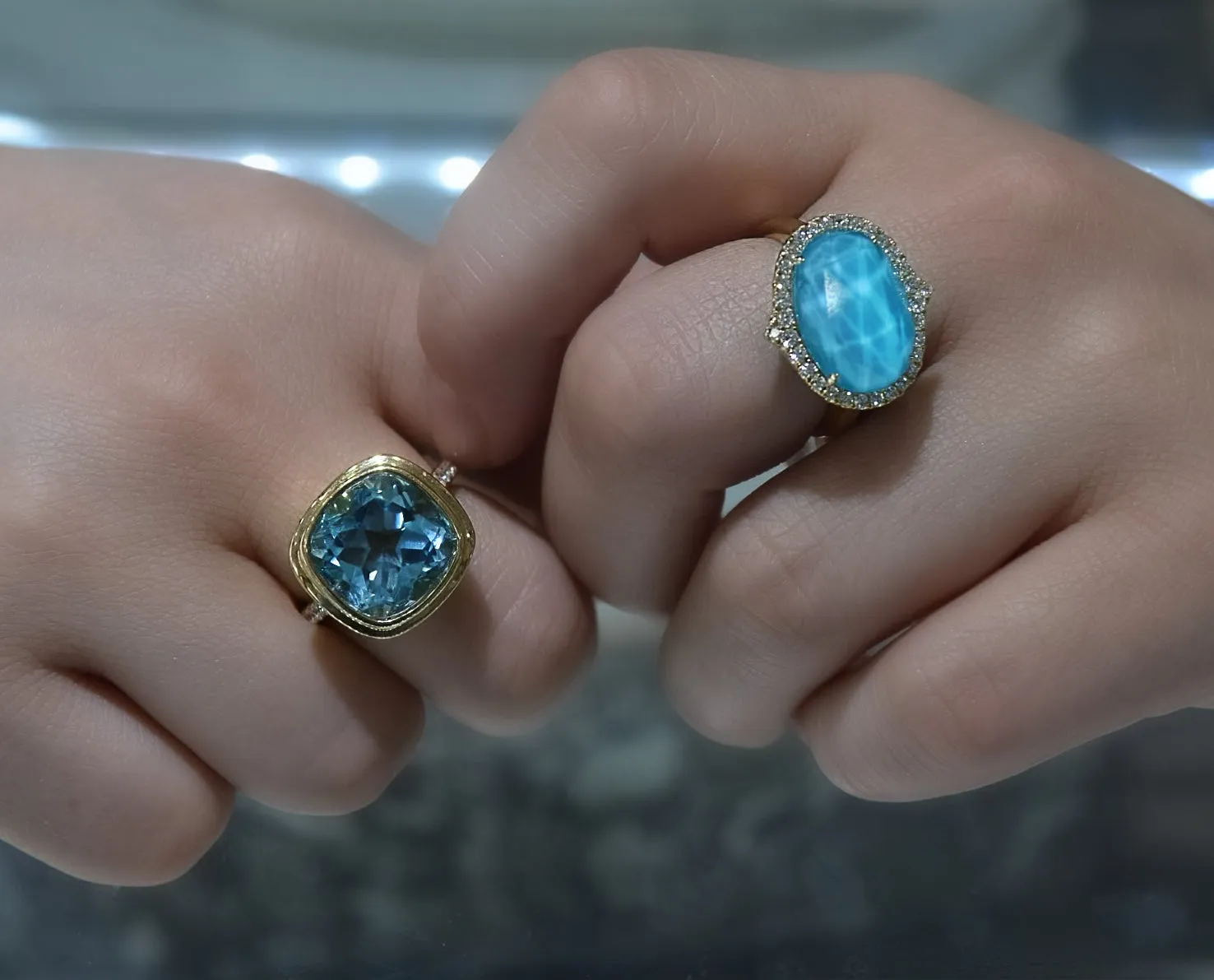 Doves Sky Blue Topaz Ring