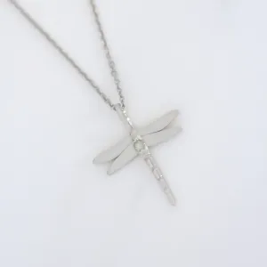 Dragonfly Green Sapphire necklace silver