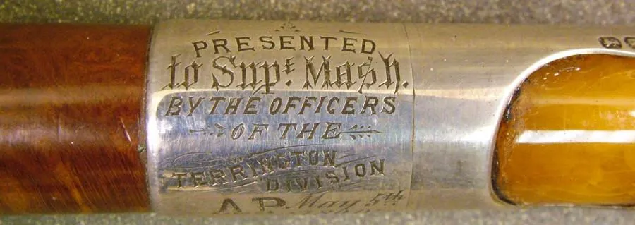 English Police Superintendent?s Sliver Mounted Pipe: 1890 (One Only)