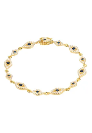 Eye Sparkling Tennis Bracelet Gold