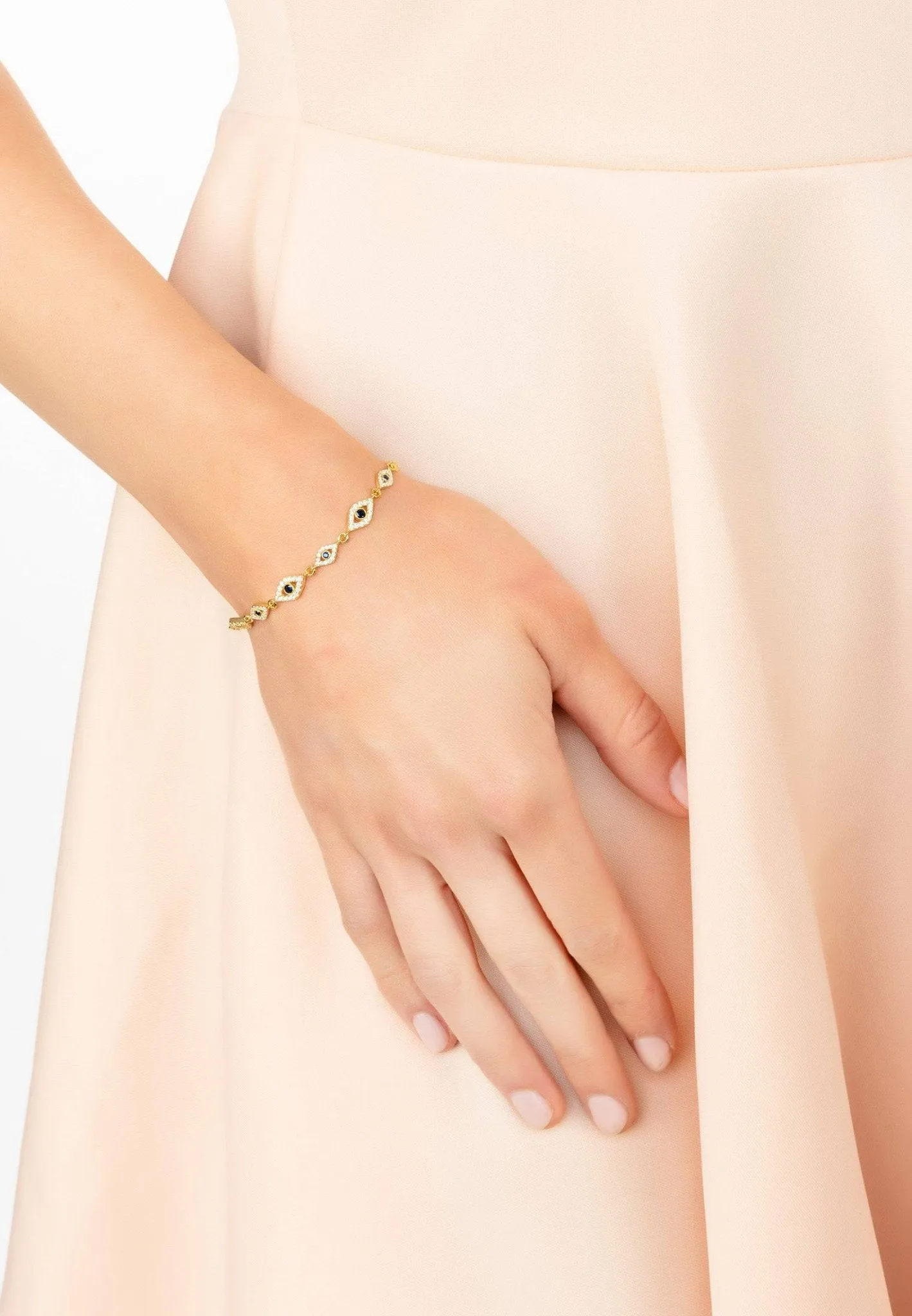 Eye Sparkling Tennis Bracelet Gold