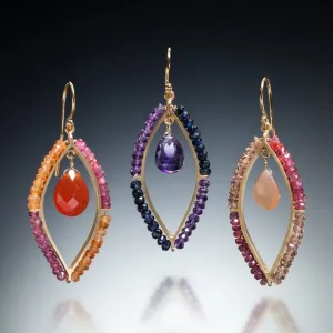 Gemstone Marquis Earrings (gold)