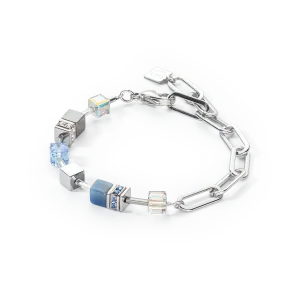GeoCUBE® Fusion Chain bracelet silver blue