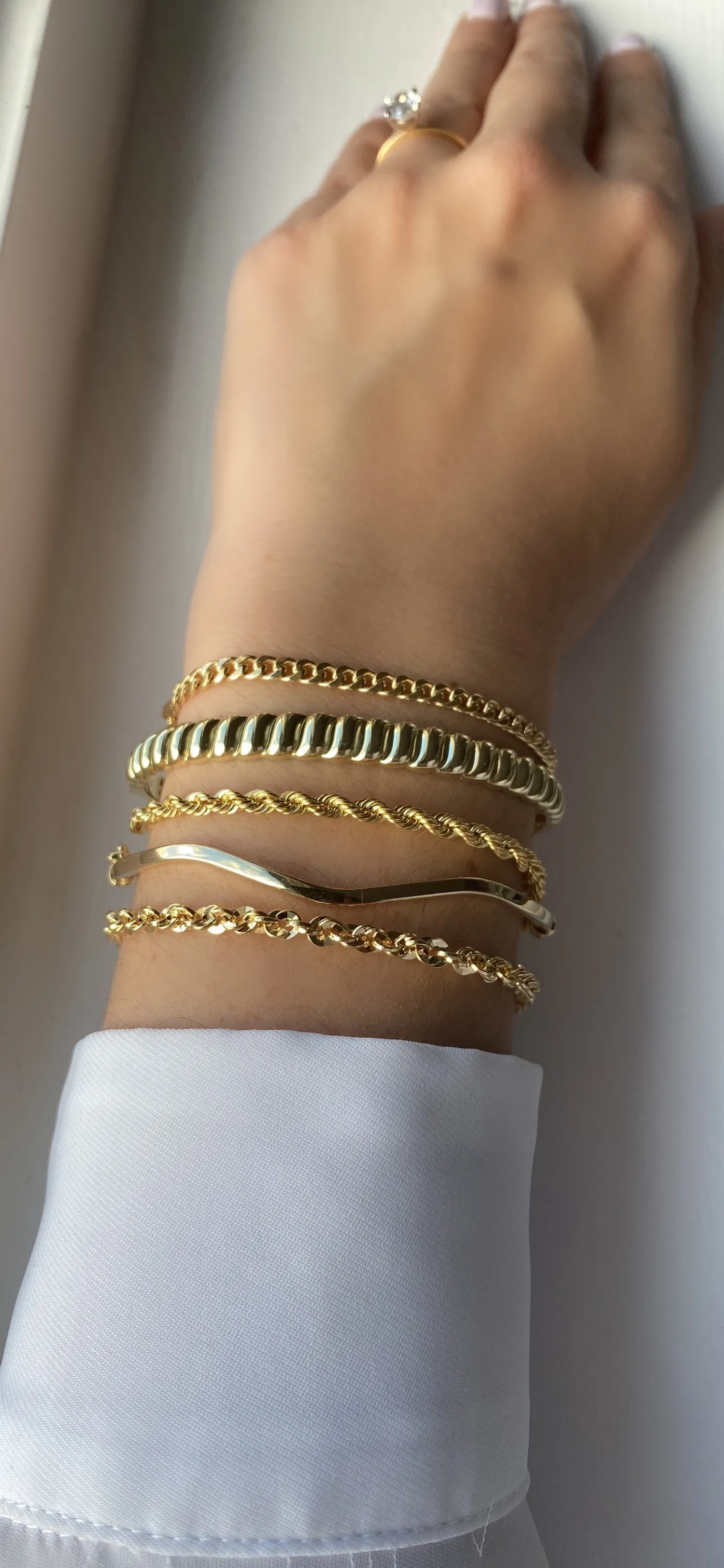 Gold Croissant Bangle