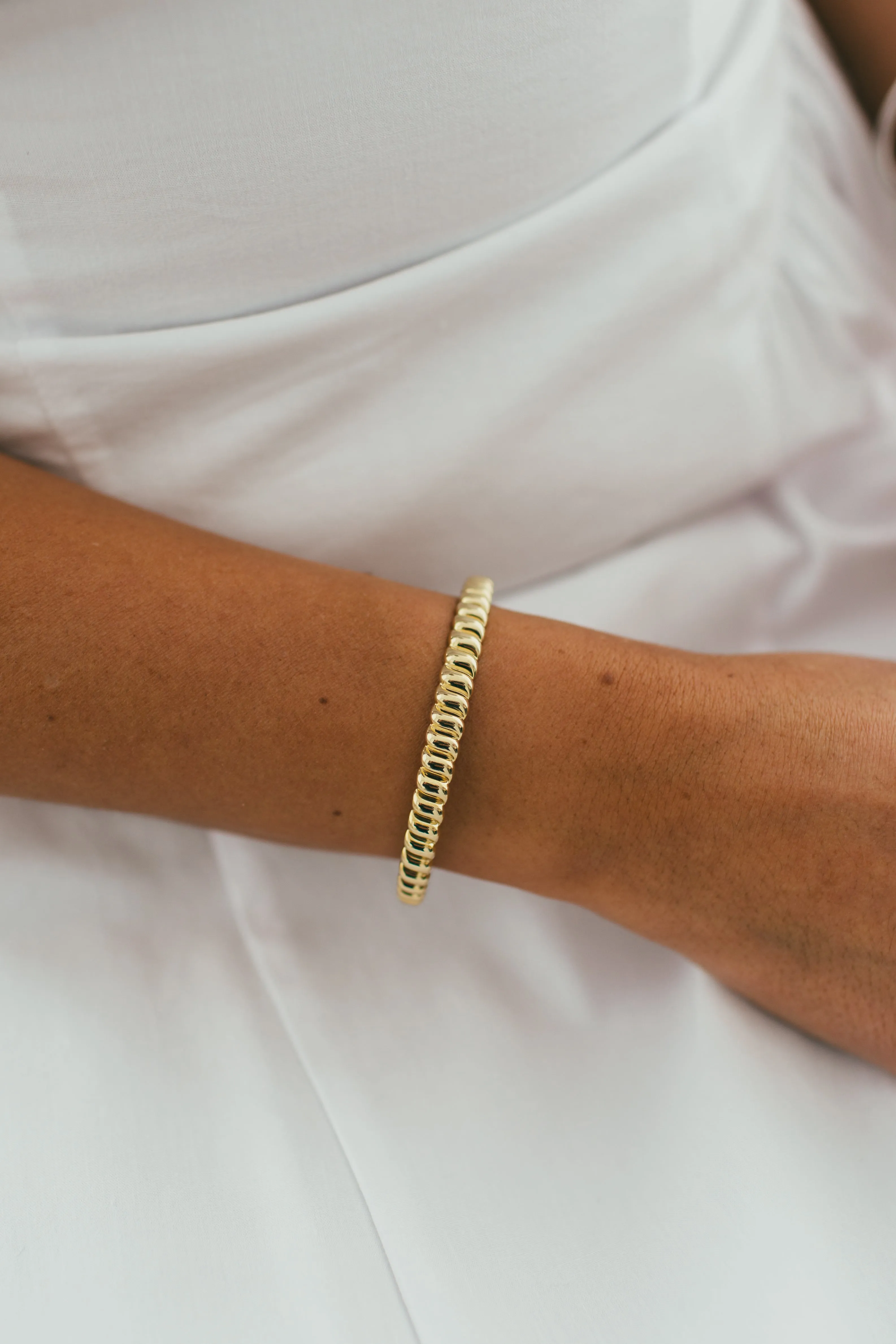 Gold Croissant Bangle